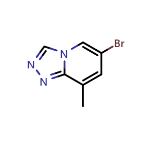 Chemical structure of 6-bromo-8-methyl-[1,2,4]triazolo[4,3-a]pyridine , CAS 1216301-85-7, AChemBlock S82334