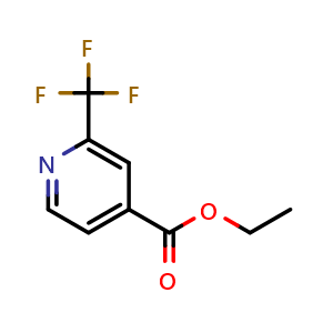 Chemical structure of Ethyl 2-(trifluoromethyl)isonicotinate , CAS 1214351-44-6, AChemBlock S82355