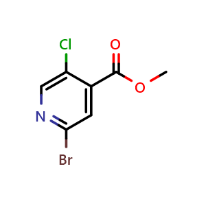 Chemical structure of methyl 2-bromo-5-chloropyridine-4-carboxylate , CAS 1214336-33-0, AChemBlock S82357