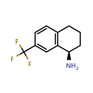 Chemical structure of (1R)-7-(trifluoromethyl)tetralin-1-amine , CAS 1213949-23-5, AChemBlock S82363