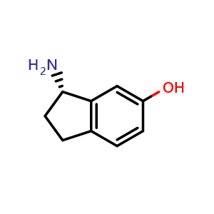 Chemical structure of (3S)-3-amino-2,3-dihydro-1H-inden-5-ol , CAS 1213899-46-7, AChemBlock S82365