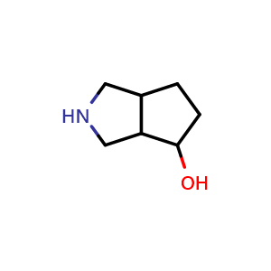 Chemical structure of octahydrocyclopenta[c]pyrrol-4-ol , CAS 1212822-72-4, AChemBlock S82376