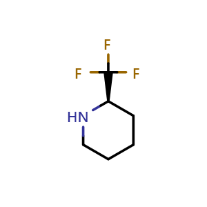 Chemical structure of (2R)-2-(trifluoromethyl)piperidine , CAS 1212734-83-2, AChemBlock S82378