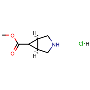 Chemical structure of methyl (1S,5R)-3-azabicyclo[3.1.0]hexane-6-carboxylate;hydrochloride , CAS 1212063-26-7, AChemBlock S82388