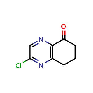 Chemical structure of 2-chloro-5,6,7,8-tetrahydroquinoxalin-5-one , CAS 1211590-49-6, AChemBlock S82397