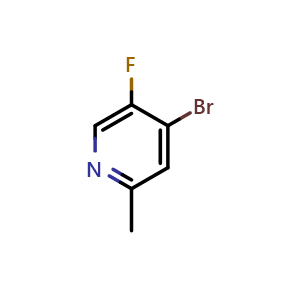 Chemical structure of 4-bromo-5-fluoro-2-methyl-pyridine , CAS 1211590-24-7, AChemBlock S82399