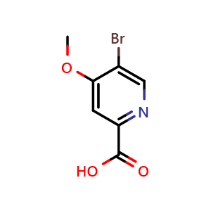 Chemical structure of 5-bromo-4-methoxypyridine-2-carboxylic acid , CAS 1211586-66-1, AChemBlock S82403