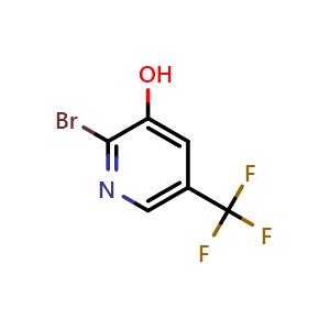 Chemical structure of 2-bromo-5-(trifluoromethyl)pyridin-3-ol , CAS 1211537-52-8, AChemBlock S82422