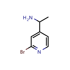 Chemical structure of 1-(2-bromo-4-pyridyl)ethanamine , CAS 1211534-68-7, AChemBlock S82424