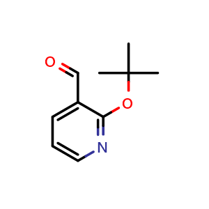 Chemical structure of 2-(tert-butoxy)pyridine-3-carbaldehyde , CAS 1211532-74-9, AChemBlock S82426