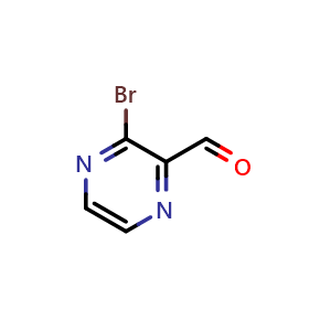 Chemical structure of 3-bromopyrazine-2-carbaldehyde , CAS 1211520-35-2, AChemBlock S82438