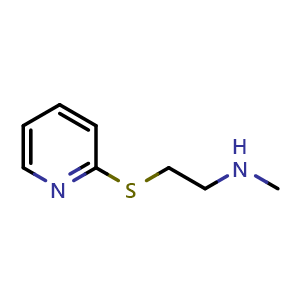 Chemical structure of methyl[2-(pyridin-2-ylsulfanyl)ethyl]amine , CAS 1211488-07-1, AChemBlock S82444