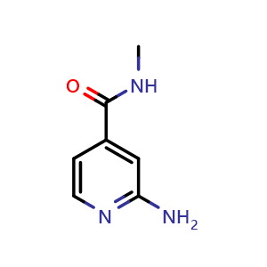 Chemical structure of 2-amino-N-methylpyridine-4-carboxamide , CAS 1211295-76-9, AChemBlock S82449