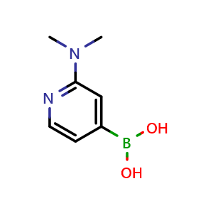 Chemical structure of 2-(dimethylamino)pyridin-4-ylboronic acid , CAS 1207749-70-9, AChemBlock S82487