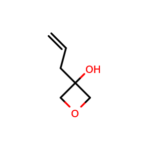 Chemical structure of 3-(prop-2-en-1-yl)oxetan-3-ol , CAS 1207175-29-8, AChemBlock S82502