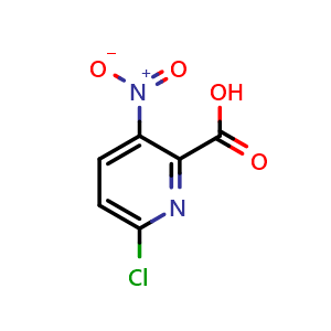 Chemical structure of 6-chloro-3-nitro-pyridine-2-carboxylic acid , CAS 1204400-58-7, AChemBlock S82532