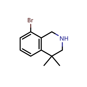 Chemical structure of 8-bromo-4,4-dimethyl-2,3-dihydro-1H-isoquinoline , CAS 1203683-45-7, AChemBlock S82548