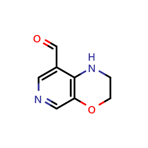 Chemical structure of 1H,2H,3H-pyrido[3,4-b][1,4]oxazine-8-carbaldehyde , CAS 1203499-38-0, AChemBlock S82550