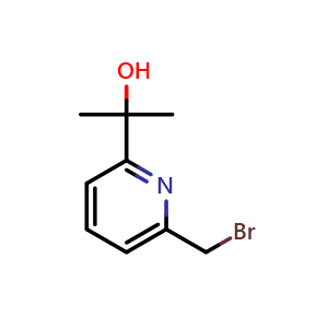 Chemical structure of 2-[6-(bromomethyl)-2-pyridyl]propan-2-ol , CAS 1202402-53-6, AChemBlock S82561
