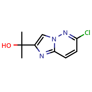 Chemical structure of 2-{6-chloroimidazo[1,2-b]pyridazin-2-yl}propan-2-ol , CAS 1201924-77-7, AChemBlock S82563