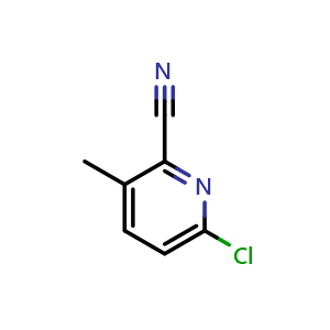 Chemical structure of 6-chloro-3-methylpyridine-2-carbonitrile , CAS 1201924-31-3, AChemBlock S82564
