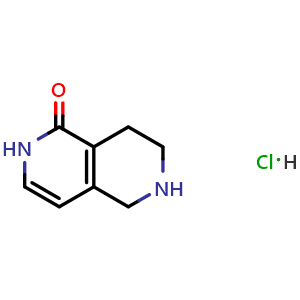 Chemical structure of 1,2,5,6,7,8-hexahydro-2,6-naphthyridin-1-one hydrochloride , CAS 1201785-01-4, AChemBlock S82566