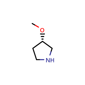 Chemical structure of (3S)-3-methoxypyrrolidine , CAS 120099-61-8, AChemBlock S82573