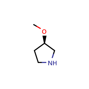 Chemical structure of (3R)-3-methoxypyrrolidine , CAS 120099-60-7, AChemBlock S82574
