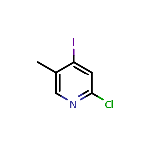 Chemical structure of 2-chloro-4-iodo-5-methyl-pyridine , CAS 1197957-18-8, AChemBlock S82590