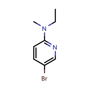 Chemical structure of 5-Bromo-N-ethyl-N-methylpyridin-2-amine , CAS 1197294-56-6, AChemBlock S82595
