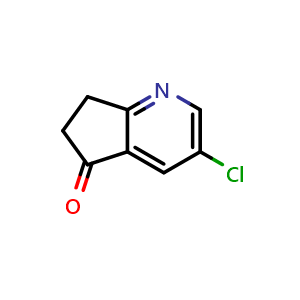 Chemical structure of 3-chloro-6,7-dihydrocyclopenta[b]pyridin-5-one , CAS 1196156-78-1, AChemBlock S82604