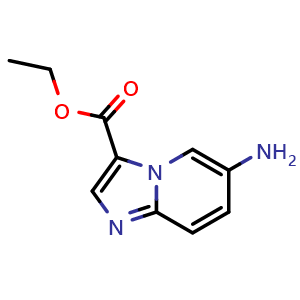 Chemical structure of ethyl 6-aminoimidazo[1,2-a]pyridine-3-carboxylate , CAS 1196153-46-4, AChemBlock S82615