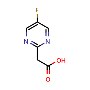Chemical structure of (5-fluoropyrimidin-2-yl)acetic acid , CAS 1196145-38-6, AChemBlock S82624