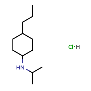 Chemical structure of N-(propan-2-yl)-4-propylcyclohexan-1-amine hydrochloride , CAS 1193389-29-5, AChemBlock S82647