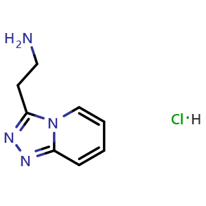 Chemical structure of 2-{[1,2,4]triazolo[4,3-a]pyridin-3-yl}ethan-1-amine hydrochloride , CAS 1193387-69-7, AChemBlock S82654