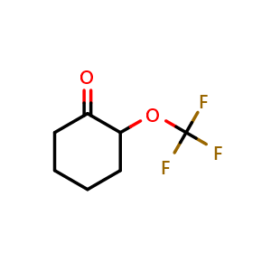 Chemical structure of 2-(trifluoromethoxy)cyclohexanone , CAS 1192488-09-7, AChemBlock S82662