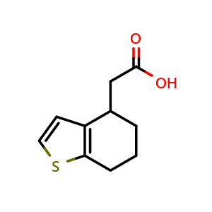 Chemical structure of 2-(4,5,6,7-tetrahydro-1-benzothiophen-4-yl)acetic acid , CAS 119136-63-9, AChemBlock S82665