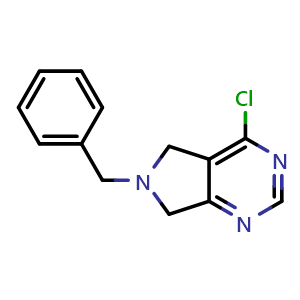 Chemical structure of 6-benzyl-4-chloro-5,7-dihydropyrrolo[3,4-d]pyrimidine , CAS 1190984-93-0, AChemBlock S82667