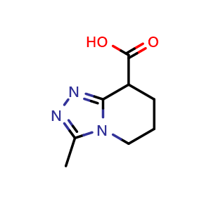 Chemical structure of 3-methyl-5,6,7,8-tetrahydro-[1,2,4]triazolo[4,3-a]pyridine-8-carboxylic acid , CAS 1190392-06-3, AChemBlock S82679