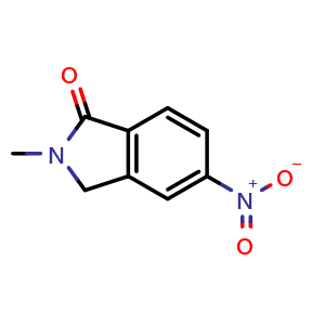 Chemical structure of 2-methyl-5-nitro-2,3-dihydro-1H-isoindol-1-one , CAS 1190380-36-9, AChemBlock S82683