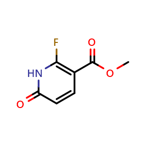 Chemical structure of 2-fluoro-1,6-dihydro-6-oxo-3-Pyridinecarboxylic acid methyl ester , CAS 1189757-67-2, AChemBlock S82692