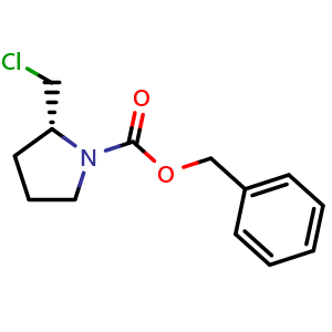 Chemical structure of benzyl (2R)-2-(chloromethyl)pyrrolidine-1-carboxylate , CAS 1187932-05-3, AChemBlock S82705