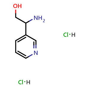 Chemical structure of 2-amino-2-(3-pyridyl)ethanol dihydrochloride , CAS 1187930-70-6, AChemBlock S82709