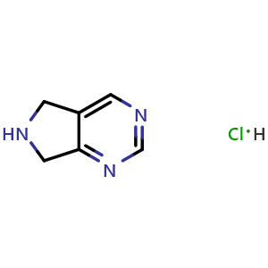 Chemical structure of 5H,6H,7H-pyrrolo[3,4-d]pyrimidine hydrochloride , CAS 1187830-46-1, AChemBlock S82720