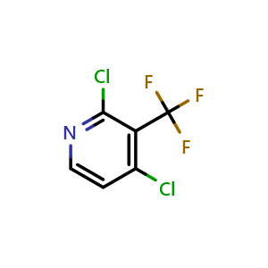Chemical structure of 2,4-dichloro-3-(trifluoromethyl)pyridine , CAS 1186194-98-8, AChemBlock S82743