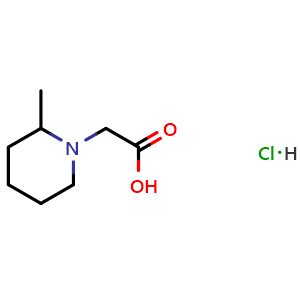 Chemical structure of 2-(2-methylpiperidin-1-yl)acetic acid hydrochloride , CAS 1185304-80-6, AChemBlock S82747