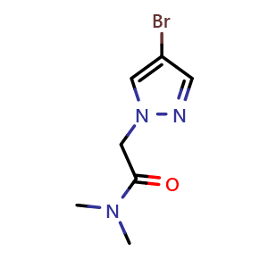 Chemical structure of 2-(4-bromo-1H-pyrazol-1-yl)-N,N-dimethylacetamide , CAS 1183807-93-3, AChemBlock S82764