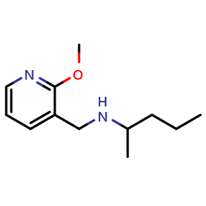 Chemical structure of [(2-methoxypyridin-3-yl)methyl](pentan-2-yl)amine , CAS 1183314-96-6, AChemBlock S82768