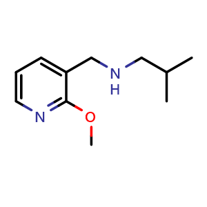 Chemical structure of [(2-Methoxypyridin-3-yl)methyl](2-methylpropyl)amine , CAS 1183050-30-7, AChemBlock S82773
