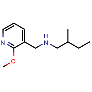 Chemical structure of [(2-methoxypyridin-3-yl)methyl](2-methylbutyl)amine , CAS 1182919-50-1, AChemBlock S82775